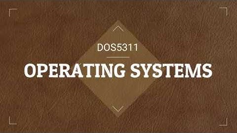 DOS 5311  |  OPERATING SYSTEMS Assignment