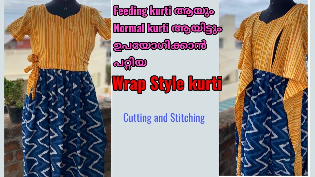 Wrap style kurti cutting and stitching ...