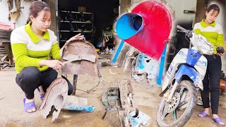 Genius Girl Repairing Machinery helps villagers, fixing old to new/blacksmith girl