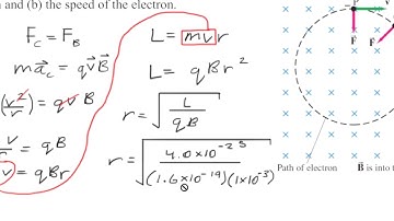 An electron moves in a circular path perpendicular to a constant magnetic field