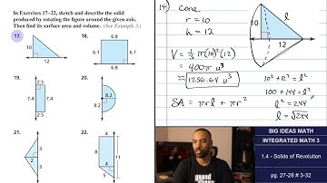 Big Ideas Math [IM3]: 1.4 - Solids of Revolution (Lecture & Problem Set)