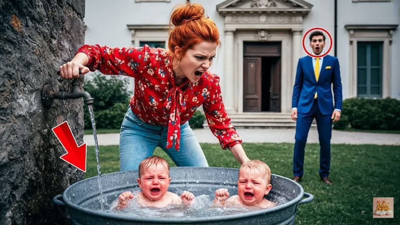 Milionario scioccato quando vede nuova moglie che bagna gemelli in acqua fredda… La verità oltra