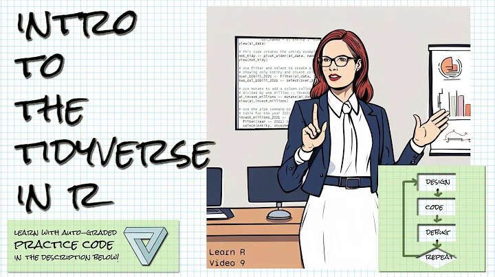 Introduction to the tidyverse in R (filter, select, mutate, pipe); Learn R Video 9