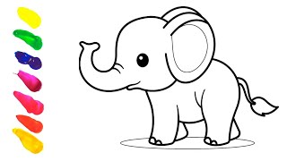 HOW TO COLORING ELEPHANT FOR CHILDREN