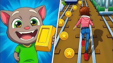 Subway Princess Runner Vs Tom Gold Run - Subway Surfers, Sandwich Runner, Talking Tom, TikTok Dance