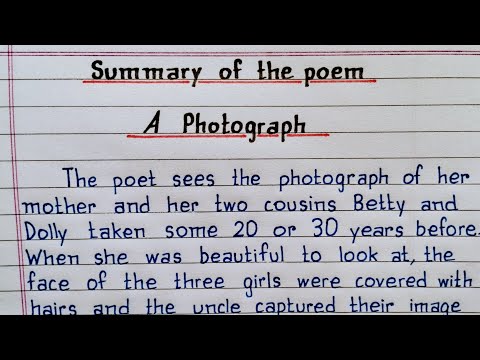 Summary Of The Poem A Photograph