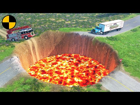Cars vs Giant Crater😱 BeamNG.Drive
