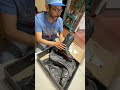Unboxing of our tribute python, black on black! ##shorts #fyp #fashion #boots #leather #squaretoe