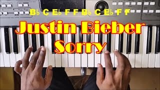 Justin Bieber - Sorry - Easy Piano Tutorial - How To Play