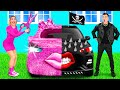 ピンクの車と黒い車のチャレンジ | 面白い瞬間 TeenTeam Challenge