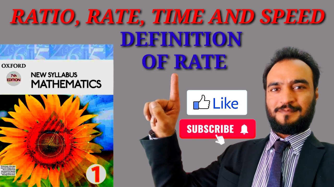RATIO, RATE, TIME AND SPEED| LACTURE # 04 | DEFINITION OF RATE ...