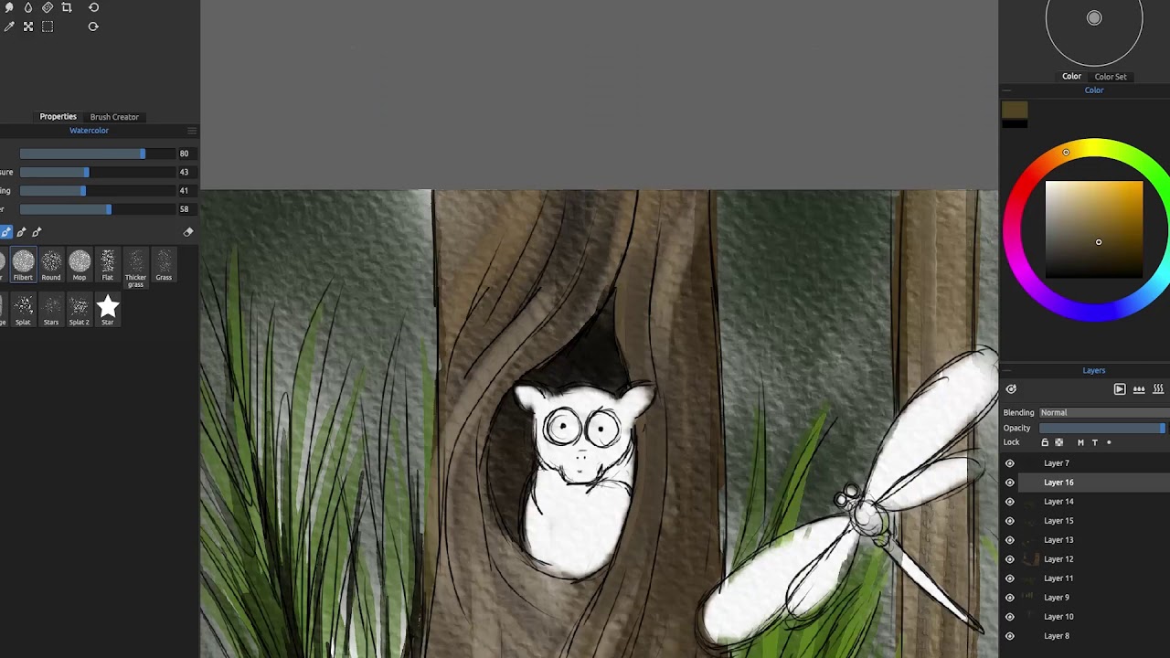 Peruvian Rain Forest- Digital Watercolour Illustration in progress