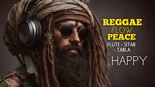 Happy Reggae Instrumental 🌿 Indian Flute Sitar Tabla Fusion | Peaceful Chill Vibes Music