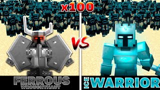 Ferrous Wroughtnaut vs Ice Warrior vs 100 Every Minecraft Mob in Minecraft x100