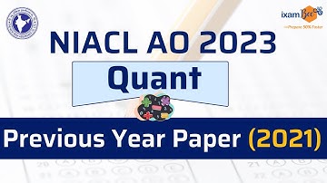 NIACL AO 2023 ||  NIACL AO 2021 Previous Year Paper (Quant) | By Neha Mam