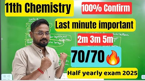 11th Chemistry | Last minute important 2m 3m 5m | Confirm 70/70🔥-half yearly exam 2025
