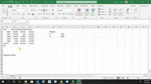 Expected Return and Standard Deviation of Two Stocks