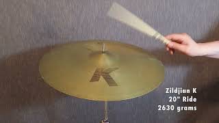 Zildjian 20 inch K Ride Cymbal 2630 grams DEMO VIDEO (Made 2011)