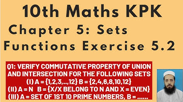 10thMaths Lecture167 Chapter5:Q1 Verify commutative property of union and intersection for the sets