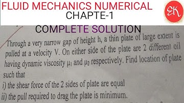 PROBLEM SOLVED #2 FLUID MECHANICS NEWTONS LAW OF VISCOSITY RELEATED PROBLEM||TU,PU,POU,KU,MU & OTHER