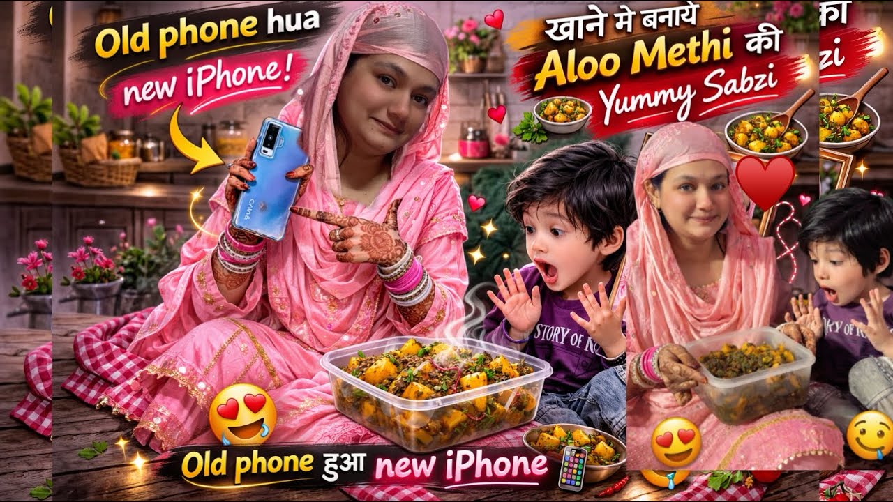 191 Vlog♥️||Old phone📱hua new phone🥰||Khane m banaye Aloo Methi ki Yummy 😋sabzi||wafakiduniya||love🥰