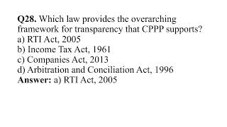 Central Public Procurement Portal 50 MCQs