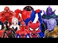Spider-Man Into the Spider-Verse & Thanos, Miles Morales, Gwen, Ham, Avengers, Hulk Toys Play