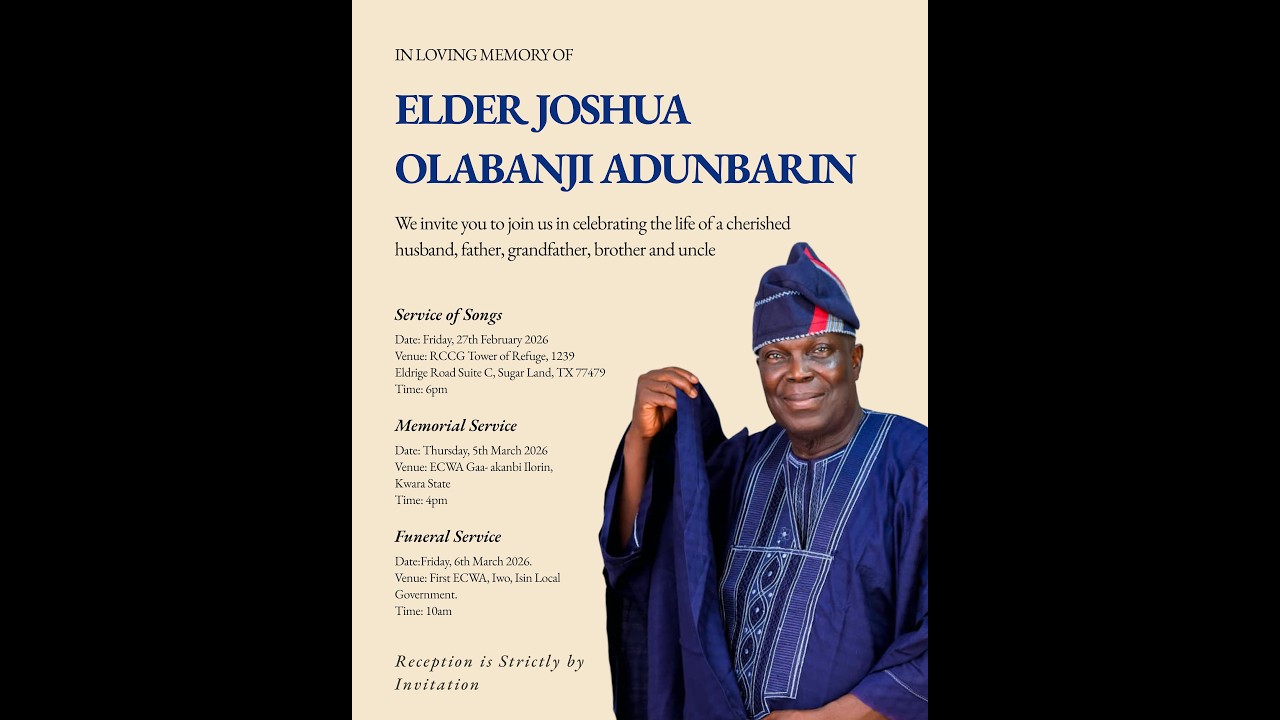 ELDER ADUNBARIN RECEPTION