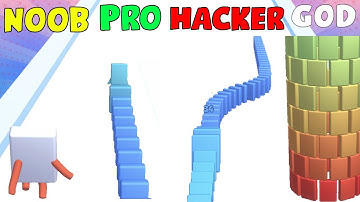 NOOB vs PRO vs HACKER vs GOD in Domino Run 3D