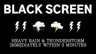 HEAVY RAIN ON WITH STRONG THUNDER FOR HELP TO SLEEP ｜ RELAXING DARK SCREEN ｜ BEAT INSOMNIA