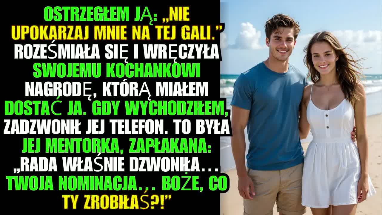 Ostrzegłem ją： „Nie upokarzaj mnie na tej gali.” Roześmiała się i wręczyła swojemu kochankowi...