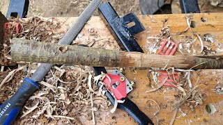 Making hiking sticks as a day job. No talking, Shaping ,sanding, and steam straightening in a day.