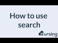 How to use search on nursingcom