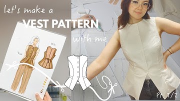 How to make this VEST PATTERN! full Patternmaking Process & Alterations on Mockup | Kristina.Sewista