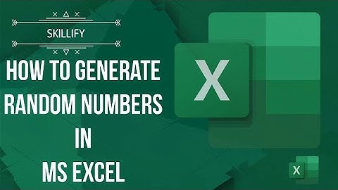 HOW TO GENERATE RANDOM NUMBERS IN MSEXCEL #excelskills - MS EXCEL BEGINNER TO ADVANCED SERIES