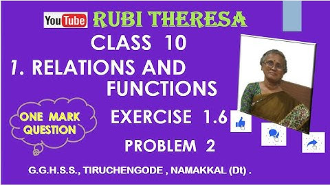 TN Samacheer  Kalvi 10th Maths _ Exercise 1.6 _ Sum 2 _ English Medium _ Relations And Functions