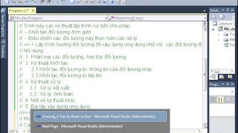 Tự học C#  lập trình hướng đối tượng Mở đầu ky thuat nen tang
