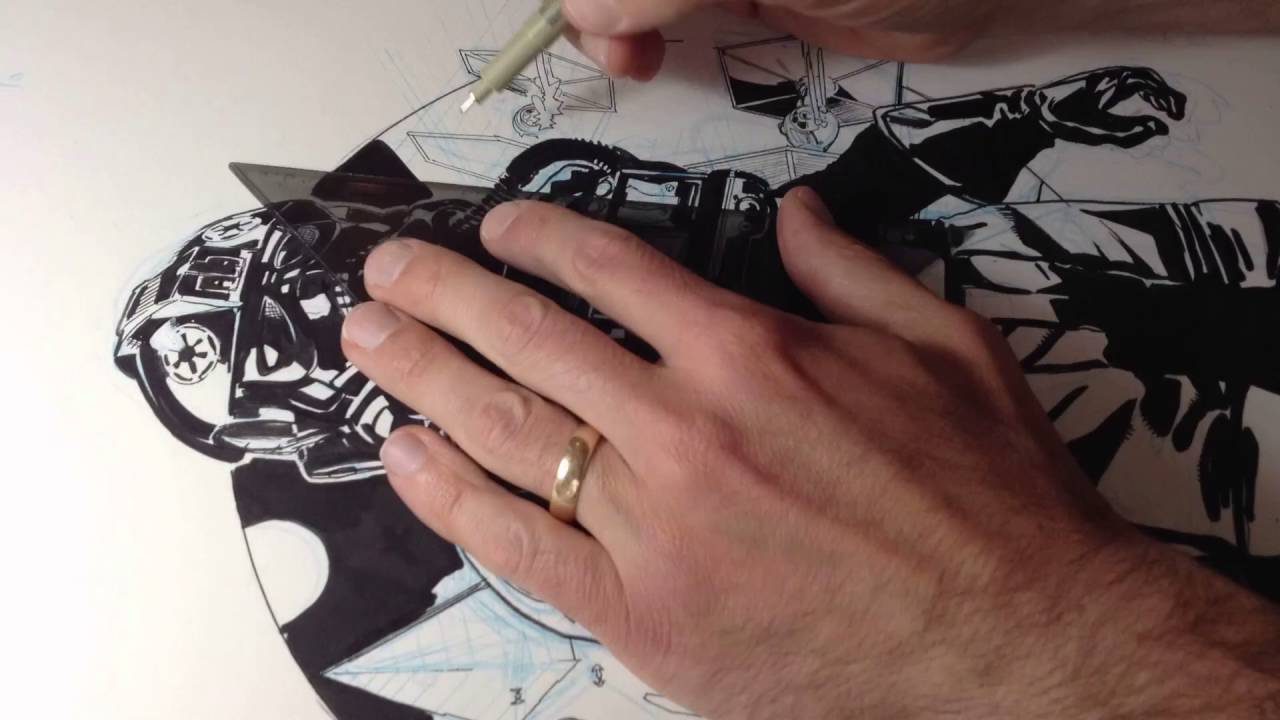 Star Wars #21 Drawing in Ink Demo Part 1