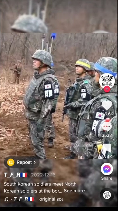 SOUTH KOREAN MEET NORTH KOREAN SOLDIERS AT THE BORDER 💂