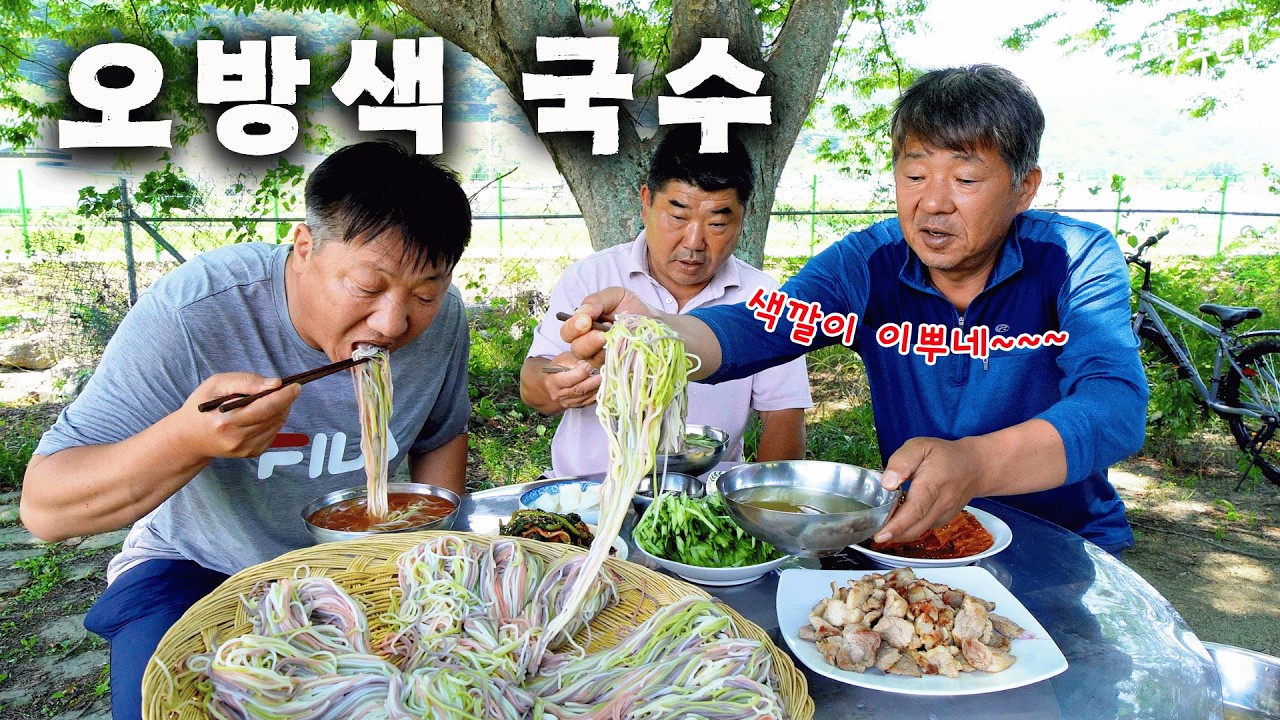 [시골먹방] 제철 재료를 통으로 갈아 넣어 자연의 맛을 살린 오방색국수 먹방 [5 Color Noodles] MUKBANG/EATING SHOW
