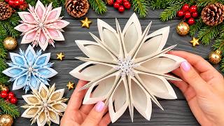 Turn Toilet Paper Rolls into a Beautiful Snowflake ❄️ Easy DIY Christmas Ornament
