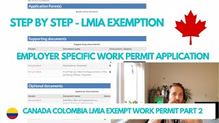 Canadian Work Permit Application  LMIA Exempt  Part 2