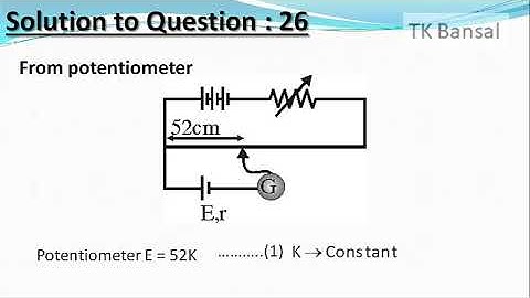 In a potentiometer experiment, it is found that no current ....