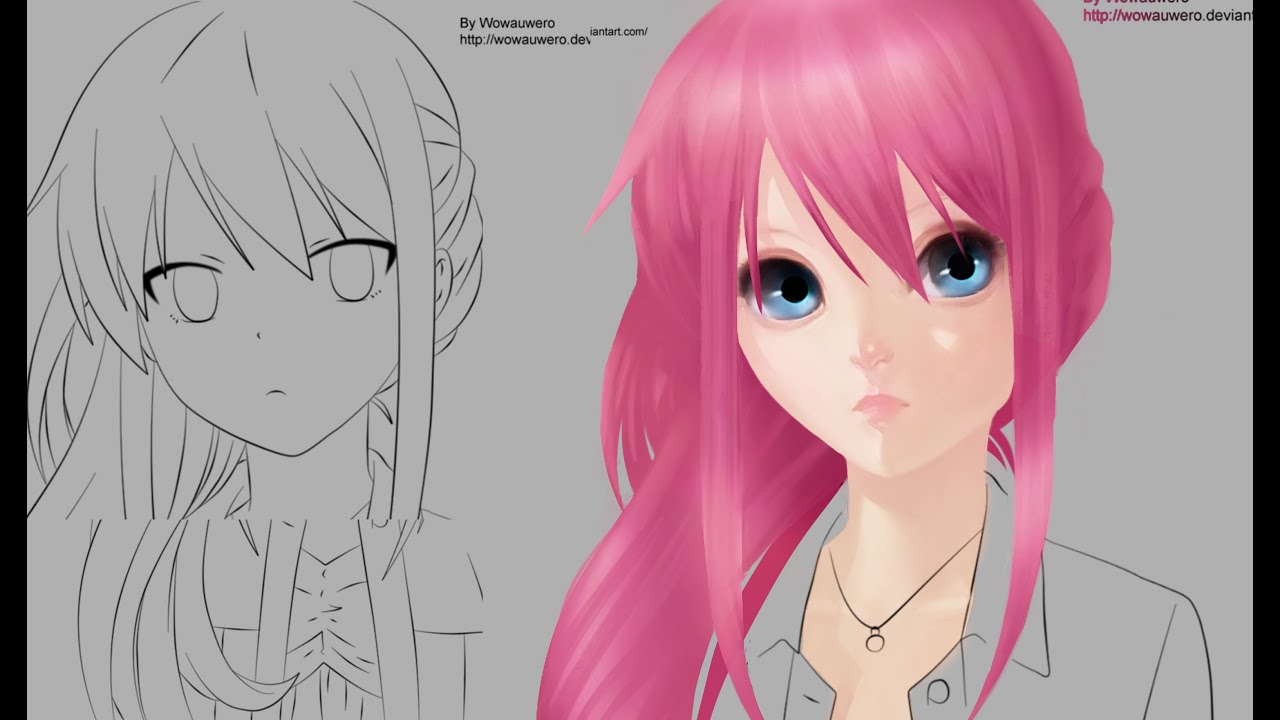 Part 2: How to Paint Realistic Anime Hair - YouTube