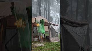 Heavy Rain & Thunder In The Big Tent. Solo Camping In Heavy Rain
