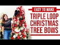Christmas tree decorating tutorial  triple loop christmas tree bow