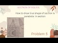 Engineering graphics /GE3251/sectionofsolids in tamil/Unit 4/true shape of section is parabola