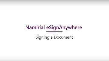 Namirial eSignAnywhere | Tutorial - Signing a Document
