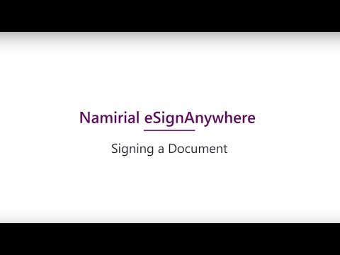 Namirial eSignAnywhere | Tutorial - Signing a Document