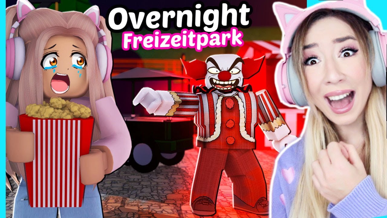 HALLOWEEN Freizeitpark OVERNIGHT Challenge für 1 Nacht (noob in ESCAPE the theme PARK obby ROBLOX)
